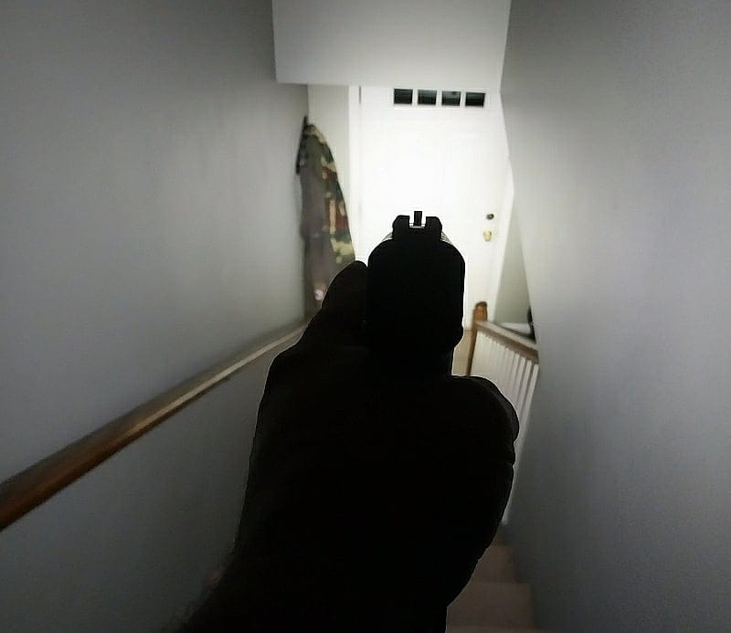 Weapon light stairwell