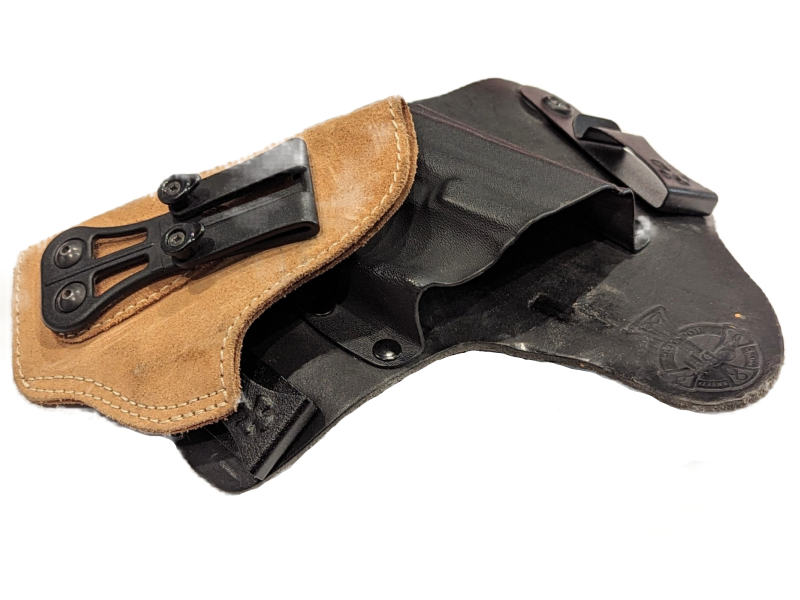 Soft sided holster next to hard sided holster