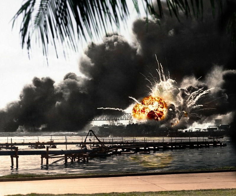 USS Shaw explosion at Pearl Harbor