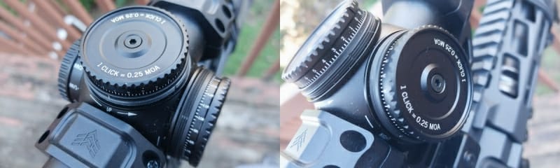 .25 MOA rifle scope adjustment turret