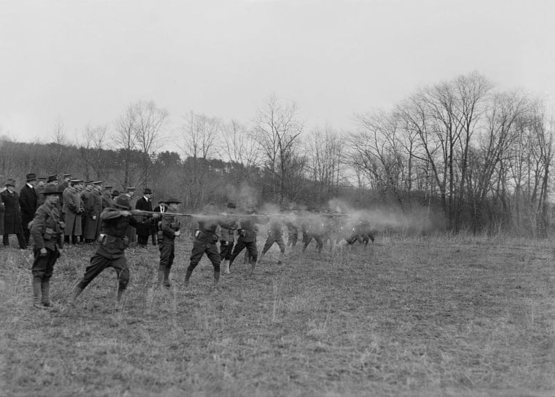 Browning Automatic Rifle 1917 firing demonstration