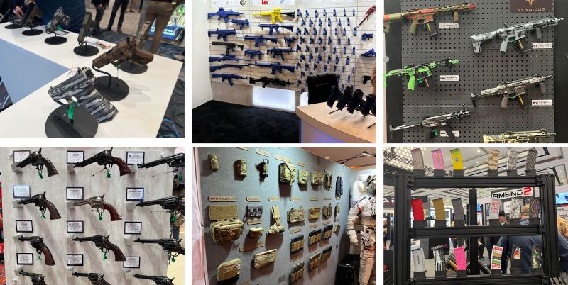 Six pictures of firearms from SHOT Show 2024
