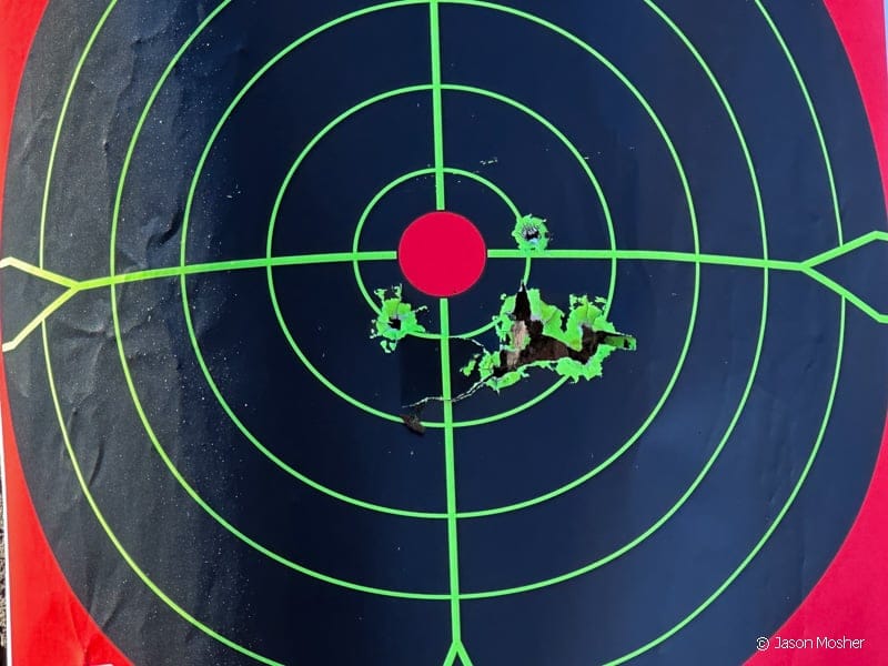 Target group using the Ruger Ready Dot.