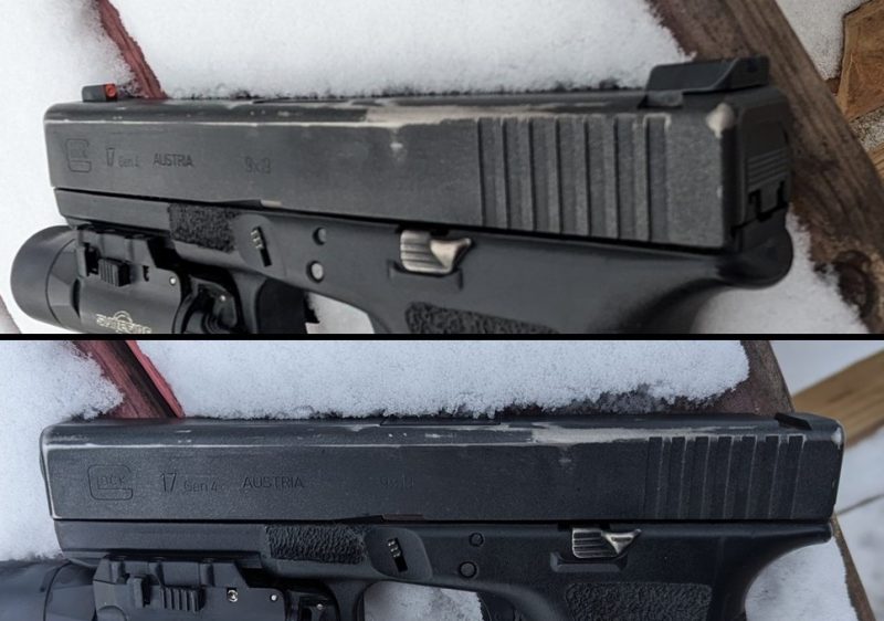Glock with sights and without sights
