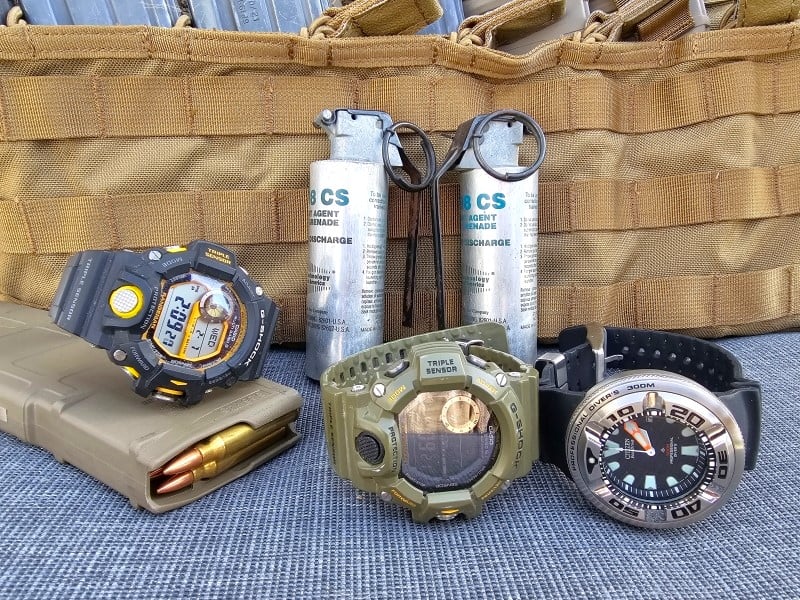G-Shocks and a Citizen watches.