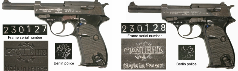 West Berlin Police Manurhin P1 pistols