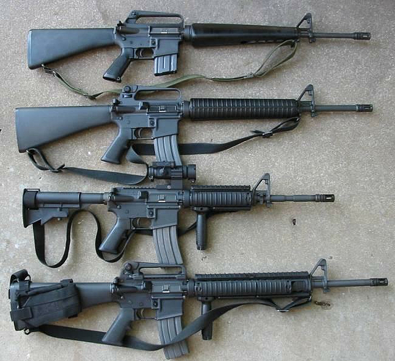 M-16A1, M-16A2, M-4, and M-16A4 rifles