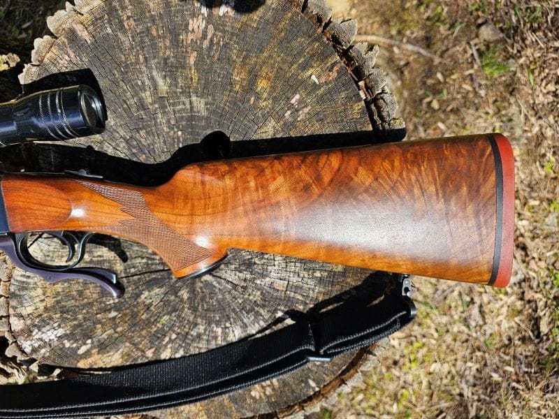 Beautiful walnut stock on the No. 1. 