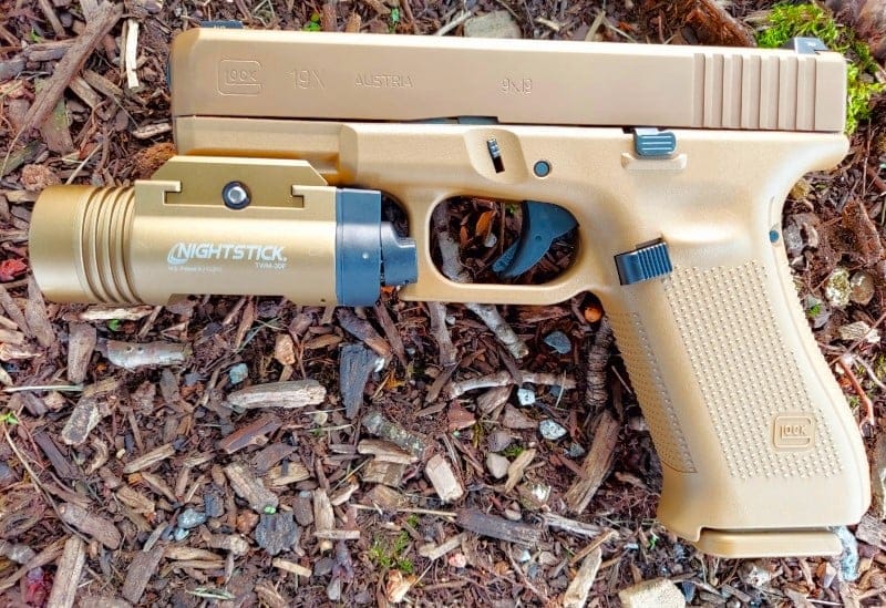Glock 19X with Nightstick weapon light.