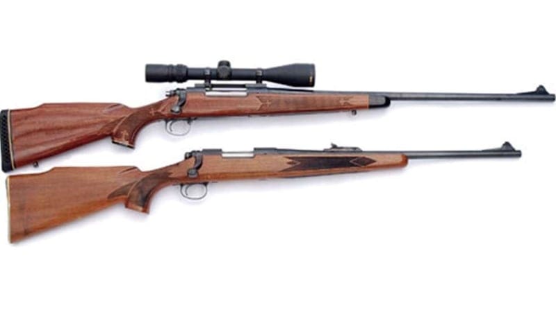 Two Remington 700 rifles with pencil barrels.
