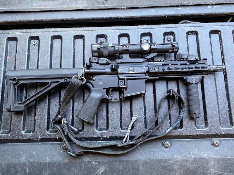 My PWS SBR. The Trijicon Accupoint may seem like overkill for an SBR, but I have an astigmatism and red dots are not my favorite.