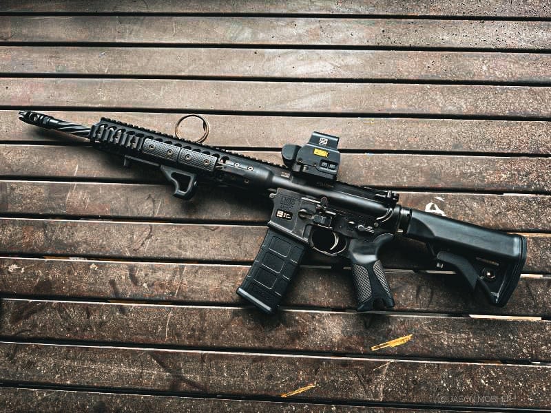 LWRC AR-15 rifle.