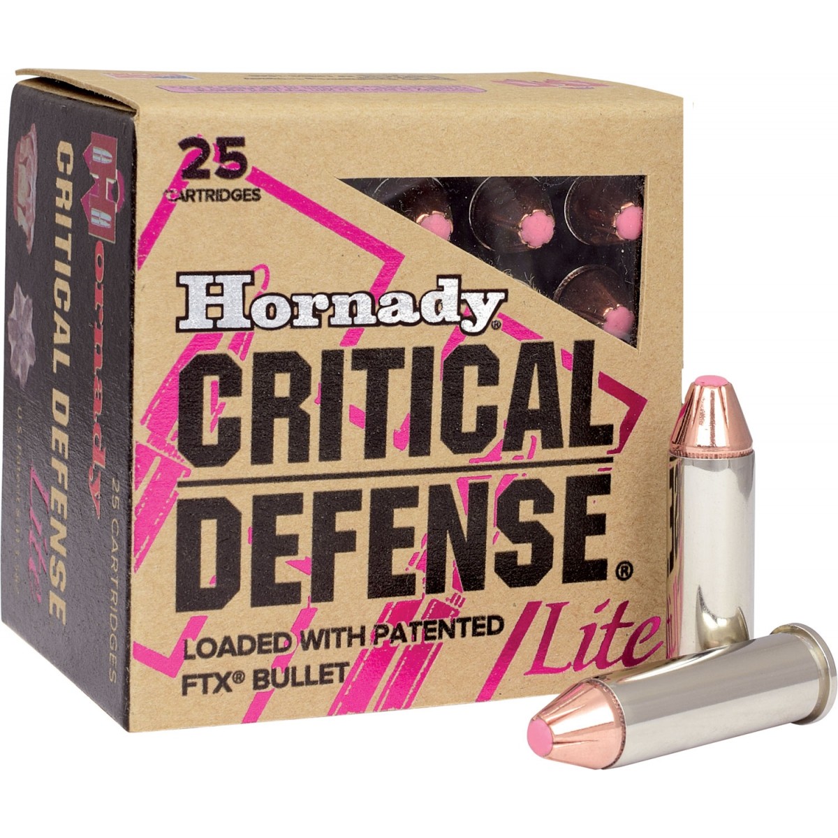 Hornady Critical Defense Lite 38 Special 90gr Flex Tip Expanding 25 Rounds 