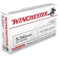 Winchester USA 5.56x45mm NATO Ammo 55gr FMJ 20 Rounds