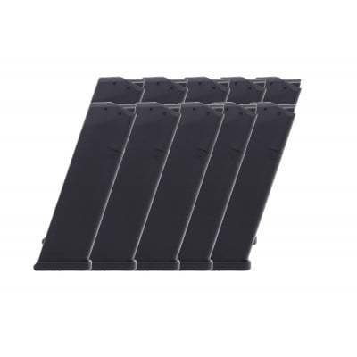 10 Pack of KCI 9mm 15-Round Polymer Magazines for Glock 19 Pistols
