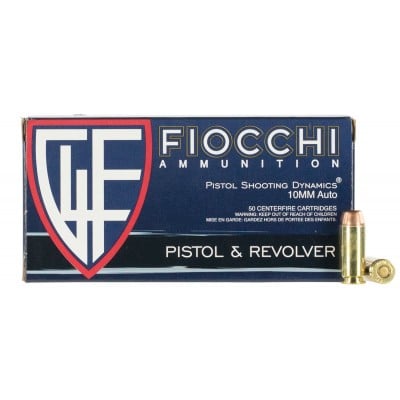 Fiocchi Shooting Dynamics 10mm Auto Ammo 180gr TCFMJ 50 Rounds