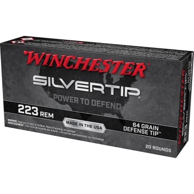 Winchester Silvertip .223 Remington Ammo 64gr Defense Tip 20 Rounds