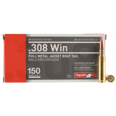 Aguila .308 Winchester Ammo 150gr FMJBT 20 Rounds