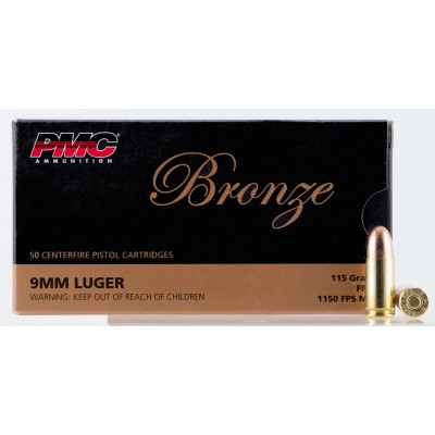 PMC Bronze 9mm 115gr FMJ 50 Rounds