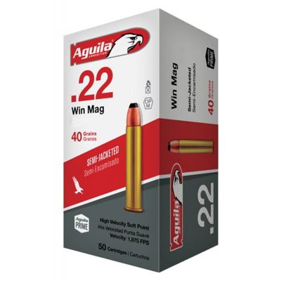 Aguila Silver Eagle High Velocity .22 Mag Ammo 40gr SJSP 50 Rounds