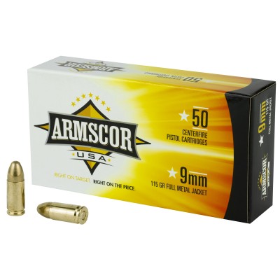 Armscor 9mm Luger Ammo 115gr FMJ 50 Rounds