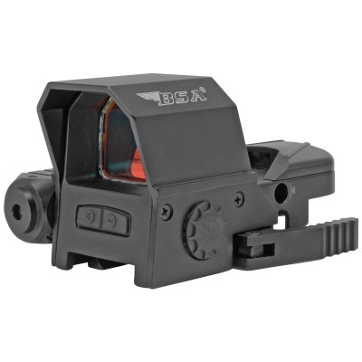 BSA Optics 4 MOA Dot / 50 MOA Circle / Crosshair Red Reflex Sight with Laser