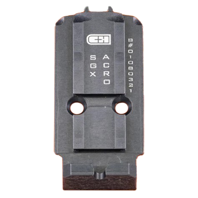 C&H Precision SIG Romeo1 Pro to Aimpoint ACRO Optic Steel Mounting Plate with Rear Sight for P320 Legion, X-Series, M17, M18 Pistols