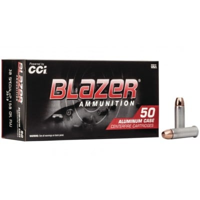 CCI Blazer .38 Special +P Ammo 158gr TMJ 50-Round Box