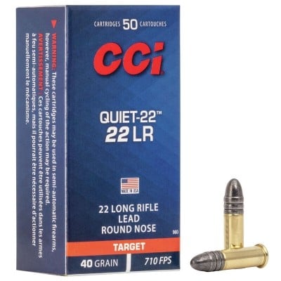 CCI Quiet-22 .22LR Ammo 40gr LRN 50-Rounds