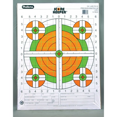 Champion Fluorescent Orange / Green Bullseye Scorekeeper 100-Yard Rifle ...