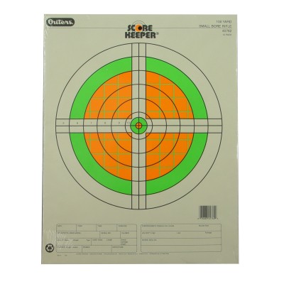 Champion Orange/Green Bullseye Scorekeeper 100-Yard Small Bore Rifle Sight-In Target 12-Pack