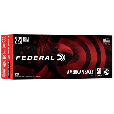 Federal American Eagle .223 Remington Ammo 50gr JHP 20 Rounds
