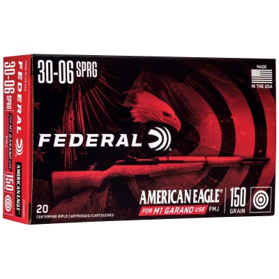 Federal American Eagle .30-06 Springfield Ammo 150gr FMJ 20 Rounds For M1 Garand Rifles