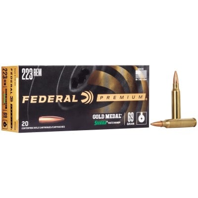 Federal Premium Gold Medal Match .223 Remington Ammo 69gr BTHP 20 Rounds