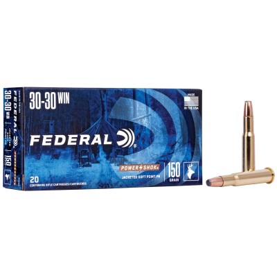 Federal Premium PowerShok .30-30 Winchester Ammo 150gr Soft-Point Flat Nose 20 Rounds