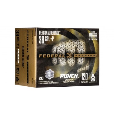 Federal Premium Punch .38 Special +P Ammo 120gr JHP 20 Rounds