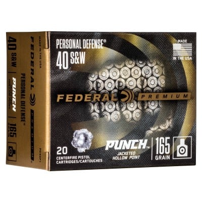 Federal Premium Punch .40 S&W Ammo 165gr JHP 20 Rounds