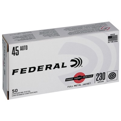 Federal Range Target Practice .45 ACP Ammo 230gr FMJ 50 Rounds