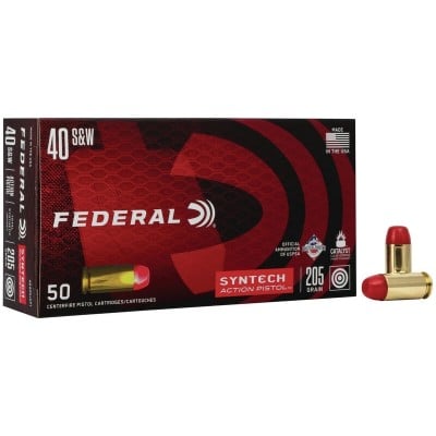Federal Syntech Action Pistol .40 S&W Ammo 205gr TSJ 50 Rounds