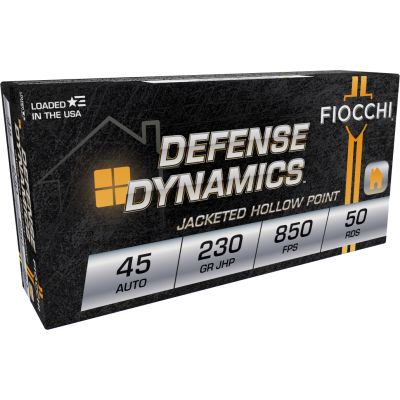 Fiocchi Defense Dynamics .45 ACP Ammo 230gr JHP 50 Rounds
