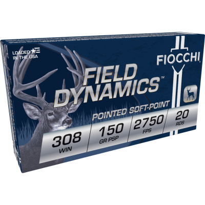 Fiocchi Field Dynamics .308 Win Ammo 150gr Pointed Soft Point 20 Rounds