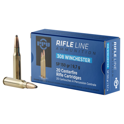 PPU Rifle .308 Winchester Ammo 150gr SP 20 Rounds