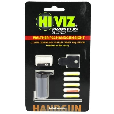 Hi Viz Litepipe Front Sight with Interchangeable Litepipes for Walther P22 & P22Q