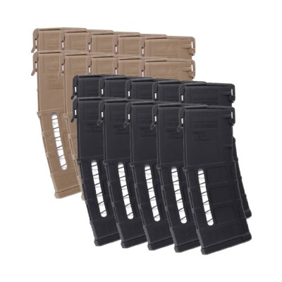 10 Pack of Magpul PMAG GEN M3 Window AR-15 .223/5.56 30-Round Magazine Colors Combined Right View