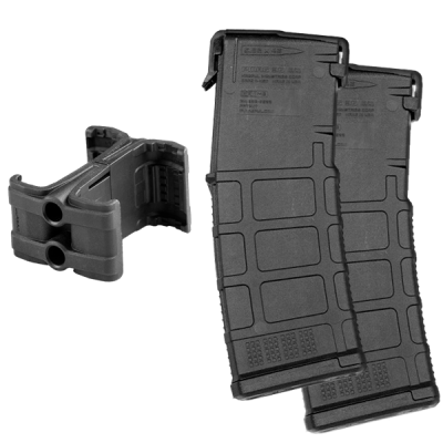 Two Magpul PMAG Gen M3 AR-15 30-Round Magazines and Maglink Promo Right View
