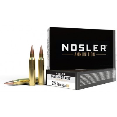 Nosler Match Grade 223 Remington Ammo 70gr RDF 20 Rounds