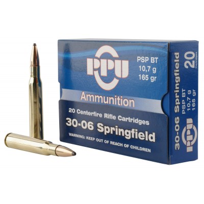 PPU Standard .30-06 Springfield Ammo 165gr Pointed Soft Point Ammo 20 rounds