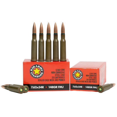 Red Army Standard 7.62x54R Ammo 148gr FMJ 20-Rounds