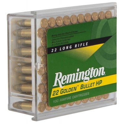 Remington Golden Bullet .22 LR Ammo 36gr Plated HP 100 Rounds