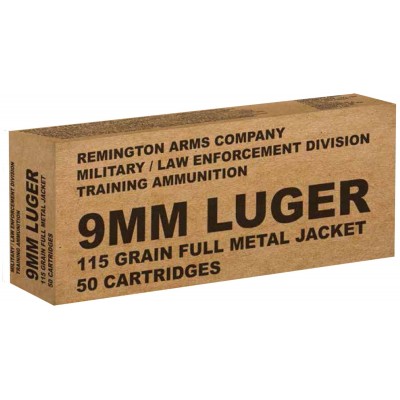 Remington Overrun 9mm Ammo 115gr FMJ 50 Rounds